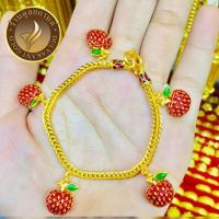 ราคา เครื่องประดับ สร้อยข้อมือ งานลงยา งานสุโขทัย 6-8 นิ้ว 1 บาท แอปเปิ้ล / สตอเบอรี่ ( 1 ชิ้น ) Berry (25352617630)
