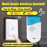 ราคา Doorbell ออดไร้สายกริ่งประตูมี36เสียงเรียกเปลี่ยนเสียงได้ติดตั้งสะดวกกระดิ่งไร้สายกริ่งประตูบ้าน Wireless Doorbell (23064167253)