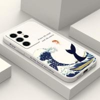 ราคา เคสโทรศัพท์สําหรับ Samsung Galaxy S26 S25 Edge Plus S24 FE Ultra 5G Wave Whale ฝาครอบซิลิโคน (55055613883)