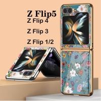 ราคา Yสำหรับ Samsung Galaxy Z flip 5 Z flip 4 Z flip 3 Z 2 Z พลิก1วินเทจดอกไม้อะคริลิคกันกระแทกเคสโทรศัพท์มือถือ (26616000659)