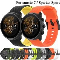 ราคา สร้อยข้อมือซิลิโคนสําหรับ Suunto 7 9 Spartan Sport Wrist HR Baro D5 สายรัดข้อมือ Fossil Q ผู้ชาย Hybrid สายนาฬิกา (43273754392)