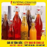ราคา [COMBO of 3 ชิ้น] ขวดแก้วบางพร้อมฝา Snap 250ml - 1000ml สําหรับเครื่องดื่ม น้ําผึ้ง น้ําผลไม้ (24579621847)