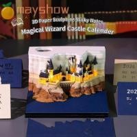 ราคา MAYSHOW ปฏิทินปราสาทวิเศษ,พร้อมไฟกระดาษหัตถกรรมปฏิทินประติมากรรมกระดาษ,มัลติฟังก์ชั่น Notepad เดสก์ท็อปเครื่องประดับกระดาษหัตถกรรมปฏิทิน (49653666408)