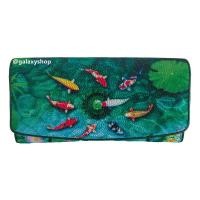 ราคา 3พับเลดี้ยาว กระเป๋าสตางค์หนังปลากระเบนแท้ผู้หญิง สีเขียวลายปลาคาร์ฟ สวยสะดุดตา ทนทานเป็นเลิศ หนังแท้ 100% (9506493100)