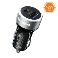 ราคา ที่ชาร์จในรถยนต์แบบ2ช่อง( USB-A และ USB-C) CAPDASE RAPIDER SUPER 2P42 QC 3.0 AND USB-C PD CAR CHARGER (7572945839)