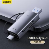 ราคา Baseus การ์ดรีดเดอร์ Card Reader อะแดปเตอร์การ์ดรีดเดอร์ USB A & Type C เป็น SD/TF OTG USB 3.0 อะแดปเตอร์ (18475616208)