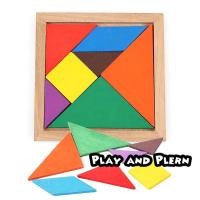ราคา แทนแกรมไม้ 7 ชิ้น Tangram Wooden Jigsaw ตัวต่อไม้ จิ๊กซอว์ ของเล่นส่งเสริมพัฒนาการ ของเล่นส่งเสริมทักษะ พร้อมส่ง (6135200116)