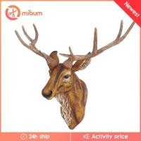 ราคา [Mibum] ประติมากรรมติดผนังหัวกวางสัตว์ 3 มิติ, งานฝีมือศิลปะตกแต่งผนังกวางเขากวางสําหรับ (55006118324)