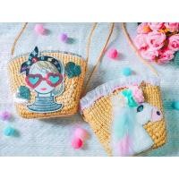 ราคา กระเป๋าสานผักตบชวาน้องยูนิคอร์นและสาวมั่น บุผ้า สะพายไหล่ (7447167638)