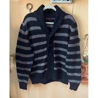 ราคา ส่งต่อ 98% เสื้อคลุมคาร์ดิแกนไหมพรมนุ่ม ไม่คัน คอปกกล้วย แบรนด์ ZARA แท้ หนากลางๆ ลายทางกรมท่าเทา แขนยาว กันหนาว มือสอง (57156573884)