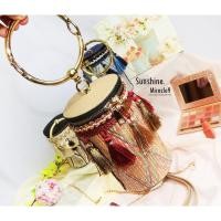 ราคา Sunmira9 | กระเป๋าสานทรงกระบอกสีแดง Rainbow - Straw Barrel Tassels Shoulder Crossbody Bucket สวยเก๋ (2791339560)