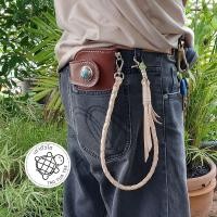 ราคา Biker Wallet กระเป๋าสตางค์หนังแท้ เย็บมือทั้งใบ พร้อมสายคล้องกระเป๋า ถักด้วยมือ หนังฟอกฝาด (17678420725)