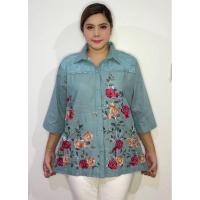 ราคา เสื้อสาวอวบใส่งานบุญงานบวชจ้าแม่ผ้าลินินผสมฝ้าย (28117321021)