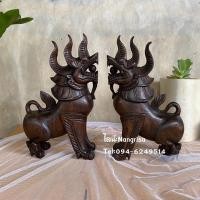 ราคา สิงห์ไม้ สิงห์ไม้แกะสลัก(สีโอ๊ค) ขนาด : 9x20x32cm (13320377198)