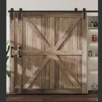 ราคา ประตูไม้สัก บานโรงนา แบบดอกจันแปดแฉก (18540324688)