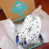 ราคา Keds x Kate Spade New York Double Up High with Blue Glitter Polkadot (4005508884)