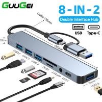 ราคา Guugei Type C Hub USB 3.0 Hub Adapter SD TF Card Reader OTG Extender Converter (28929028836)