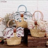 ราคา กระเป๋าสานแต่งลูกไม้น่ารักๆงานแฮนด์เมดนะคะ (5715935549)