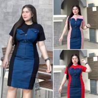 ราคา ฮ968 เดรสผ้าร่อง ยีนส์แฟชั่น ชุดสาวอวบ เสือผ้าคนอ้วน (23689373267)