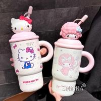 ราคา Sanrio Hello Kitty Thermos Cup Girls High-value Straw Cup Large-capacity Ice Master Water Cup Office School Cup (53457223724)