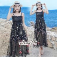 ราคา ฟรี EMS ชุดเดรสยาว งานป้าย Lady Ribbon Thailand เสื้อผ้าแฟชั่นผู้หญิง Dress Size S/M สีดำ พร้อมส่งสวยเหมือนแบบ (1108291711)