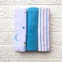 ราคา 3 ชิ้นทารกแรกเกิด Swaddle/Pernel Series สีฟ้า Turquoise Star Stripes ขนาดจัมโบ้ 110x90 ซม. ผ้าห่มเด็ก (49200563260)