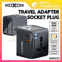 ราคา MOXOM Wall Socket Universal Travel Conversion Adapter International Plug Adaptor Soket USB พร้อมพอร์ต Type C SAHC155 (24321904620)