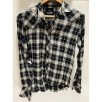 ราคา (มือสอง) เสื้อเชิ้ตลายสก็อตสีดำขาว (1988896640)