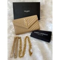 ราคา (YSL) wallet on chain 9 นิ้ว สีครีม เกรด Original (10309440208)