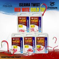ราคา A04 Pioneer ตัวเบ็ด Iseama Twist Hook Red with GoldTip ตัวเบ็ดสีขมพูปลายทอง (28157039837)