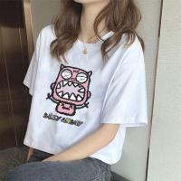 ราคา เสื้อยืดสวยๆผู้หญิงแขนสั้นแบบหลวม พิมพ์ลาย แฟชั่นมาใหม่ (41654394076)