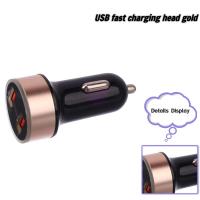 ราคา 3.1A dual USB car charger 2-port LCD display voltmeter 12-24V car charger adapter (40376592085)