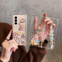 ราคา น่ารัก ปลาโลมา สร้อยข้อมือ เคส Samsung Galaxy Z Fold 7 6 5 4 3 Case รวมทุกอย่างแล้ว บานพับ พับ เคส (57750701651)