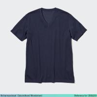 ราคา USED Uniqlo - Navy Blue V Neck T-Shirt | เสื้อยืดสีกรมท่า สีน้ำเงิน เสื้อยืดสีพื้น แขนสั้น คอวี แท้ มือสอง (22463653782)