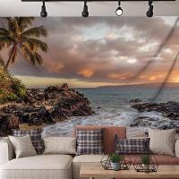ราคา Sea View Beach ผ้าพื้นหลังเรียบง่ายสไตล์นอร์ดิกห้องนอนห้องนั่งเล่นภาพตกแต่งสดภูมิทัศน์พรมชายหาด Tapestry (41377863240)