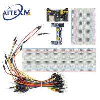 ราคา MB-102 MB102 Breadboard 400 830 Point 65 Jumper Wires Solderless PCB Bread Board Test Develop DIY for Arduino Power Module (23431184379)