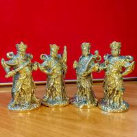 ราคา ชุดท้าวจตุโลกบาลจีนทั้งสี่ ซื่อต้าเทียนหวัง กว้าง 1 นิ้ว สูง 4 นิ้ว เนื้อทองเหลืองขัดเงา (25416029008)