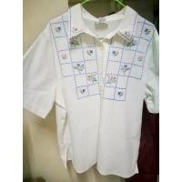 ราคา เสื้อเชิ้ตแขนสั้น แต่งปักอก (25762531595)