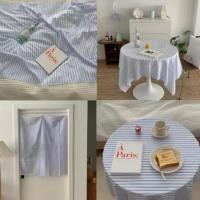 ราคา ⚡จัดส่งภายใน 24 ชั่วโมง⚡ผ้าปูโต๊ะผ้าฝ้าย, ผ้าปูโต๊ะลายทางสีน้ําเงินและสีขาว, ผ้าปูโต๊ะกาแฟ, เสื่อปูโต๊ะ, ผ้าชายหาด, เกาหลี (22674785431)