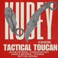 ราคา มีดพับ KB Tactical Toucan Folding Knife Darkwash Titanium Handle 2.36'' Darkwash 20CV Blade KB463B (57656473717)