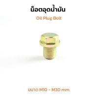 ราคา (J) สกรูน้ำมัน น็อตอุดน้ำมัน ขนาด M10 - M30 (แพ็คละ 1 ตัว) น็อตอุดใต้แค้ง น็อตน้ำมันเครื่อง Oil Plug Bolt (52802516851)