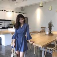 ราคา เดรสกระโปรงสั้น ใส่แล้วดูผอม เดรสใส่ทำงาน (2301271505)