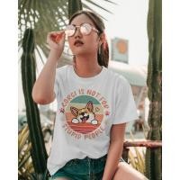 ราคา เสื้อยืดสกรีนลายน้องหมา แนวมินิมอล คอกลม แขนสั้น เสื้อลายหมา คอร์กี้ Corgi สไตล์เกาหลี ลายน่ารักๆ - CORGAA6 (25874909847)