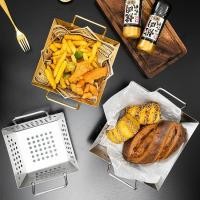 ราคา ChokSteel 16/18/20/22/24ซม เงิน/ทอง ตระกร้ากรองน้ำมันไก่ทอง ทรงสี่เหลี่ยม น้ำหนักเบา (51800211404)