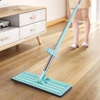 ราคา ไม้ถูพื้น ไม้ถูพื้นแบบแบนรีดน้ำ Flat Mop ไม่ต้องบิดน้ำ (25812545628)