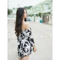 ราคา เซตเสื้อคลุม + เสื้อครอปผูกคอ ลายมะพร้าว (227256695)