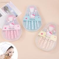 ราคา [YG] 5 ชิ้น Sanrio ชุดแปรงแต่งหน้า Hello Kitty อะนิเมะเครื่องประดับ Blush Eyebrow Lip อายแชโดว์ชุดแปรงความงามแต่งหน้าเครื่องมือสาวของขวัญ TH (48907117055)