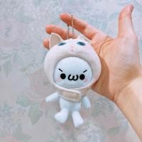 ราคา พวงกุญแจ ตุ๊กตา อีโมจิ emoji cat hoodie ฮู้ดแมว แมวตาฟ้า (25963065501)