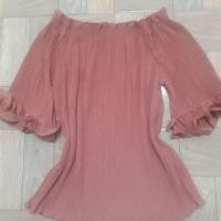 ราคา Saleเสื้อปาดไหล่ ยางยืด สีชมพูกะปิ (3105813681)