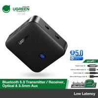 ราคา UGREEN 2 in 1 อุปกรณ์รับ-ส่งสัญญาณบลูทูธ Bluetooth 5.0 aptX-LL SPDIF+ 3.5mm aux สำหรับทีวีและหูฟัง รุ่น 70158 (13219475030)